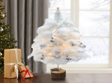Feather Christmas Tree with Lamp String Artificial Christmas Tree Decoration Simulated Desktop V1294-YM0716-220711LW01-1