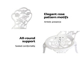 Gardeon 3PC Outdoor Setting Bistro Set Chairs Table Cast Aluminum Patio Furniture Rose White GB-CALU-3PC-XG1015-WH