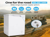 GECKO 100L Portable Chest Freezer, 12V/24V/240V for Motorhome and Caravan, White V219-CMPFRUGK10WA