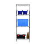 Modular Wire Storage 35x35cm Steel Shelving Chrome With Fixed Legs For Garage Warehouse Or Kitchen V63-841471
