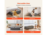 Storage Ottoman Bench, Button-Tufted End of Bed Bench with Side Bags, Flip-up Upholstered Storage V952-BYWSZYXTK404GT90L001V0
