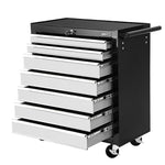 Giantz 7 Drawer Tool Box Cabinet Chest Trolley Storage Garage Toolbox Grey TB-7DR-RL-BKGY