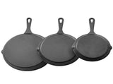 Cast Iron Skillet, 3 Pcs Frying Pan Set , Heavy-Duty Skillets with Heat-Resistant V952-ZTCGSJTCT681KMJDP001V0