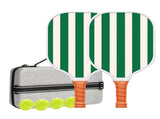 Set 4 White And Green T700 Carbon Fiber Pickleball Paddle Set - 2 Paddles, 4 Balls, and Portable V888-ELOSUNG23607