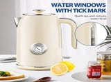 Electric Kettle, 1.7L Stainless Steel Tea Kettle with Temperature Gauge, Water Boiler with LED V1192-AZ-W-11016
