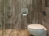 Wall-Mounted Toilet Paper Holder with Storage Tray, White Transparent Plastic, Easy to Install V1366-AZ2-W-23038
