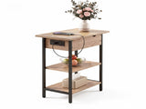 Artiss Coffee Table Side Bedside End Table Charging Station Flip-Top Storage 60cm Wood FUR-U-COF-10-WD