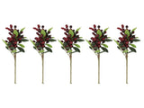 5PCS Artificial Berries Artificial Pip Berry Stems Decoration for Living Room Office Red V1294-YM0706-3115230060213
