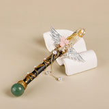 Handmade Crystal Wand, Natural Raw Gemstone Scepter, Magic Healing Wand Citrine V1178-0400-MFBHS