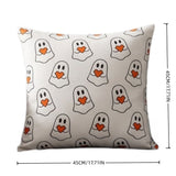 Cute Ghost Heart Decorative Pillow, Halloween Home Decor, Soft Bolster Cushion, Casual Sofa Window V1192-AZ-W-24675