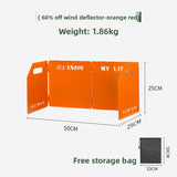 Orange Heavy-Duty 4-Fold Camping Stove Windshield Portable Steel Wind Deflector for Outdoor Cooking V888-ELOSUNG43273