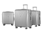 Wanderlite 3 Set Luggage 20-24-28 Inch Suitcase with TSA Lock Carry On Hard Shell Travel Luggage LUG-ABS-STR-3SET-SV
