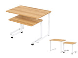 Artiss Mobile Laptop Desk Set 2-In-1 C-Shaped Nesting Table Oak LA-DESK-C-SET-LW