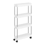 SONGMICS 4-Tier Slide Out Slim Rolling Storage Cart White V227-8498402100001