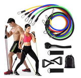 11-Piece Resistance Bands Set for Yoga and Rehab, MultiColor V1237-ZY-506-0323