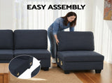 Artiss 4 Seater Modular Sofa Set Sectional Easy Assembly Dark Grey SBED-I-EP05-DA-GY-4D