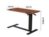Levede Mobile Standing Desk Foldable Brown Fold DT2003-FOLD