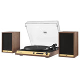 Vinyl Record Shelf Turntable with Speakers, Walnut Finish V178-69015
