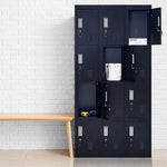 12-Door Locker for Office Gym Shed School Home Storage - Standard Lock with Keys V63-839091