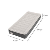 DreamZ Inflatable Mattress TPU Air Bed with Pillow Pump Camping Single Grey MS1032-190X90-AU