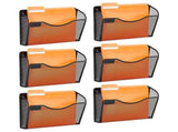 File Wall Rack, Six-Piece 1 Pocket Mesh Wall File Holder, Wall Mounted Magazine Mail Paper & V952-WJBGJHSWJSWS3167AV0