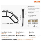 Handrails for Outdoor Steps, 32" Length Wall Mount Safety Railings for 1-3 Steps, U-Shaped Handrail V952-CXSBSHS32IN1Q0NRVV0