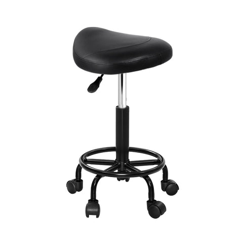 Artiss Salon Stool Saddle Swivel Chair SALON-B-ERG-NEW-BK