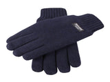 DENTS Mens 100% Wool Knit Gloves With Elasticated Rib Knit Cuff & 3M Thinsulate Lining V563-5-4500-NVY-M