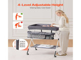 Baby Table, Foldable Diaper Change Station with Side Basket, Adjustable Height Portable V952-ZDNBTSHSXXSD4UOQF001V0