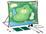 Keezi Kids Golf Chipping Game Set with Stand, 24 Sticky Balls, Adjustable Club & 2 Hitting Mats for KGS-C24-GR