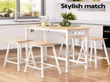 Artiss Bar Table and Stools Set Dining Desk Solid Wood Kitchen Chairs Cafe Pub BA-TAB-CHR-SET-WD