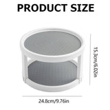 Food Storage ,2 Tier Rotating Rack 10 Inch Non Lazy Turntable Rack For Cabinet Kitchen Fridge V1369-AZ3-W-17655