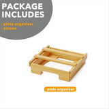 9/10-Inch Bamboo Paper Plate Dispenser - Under Cabinet & Countertop Holder for Kitchen Caddys for V1366-AZ2-W-16355