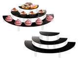 3 Tier Clear Cupcake Stand Risers, 2 Pack Perfume Stand OrganizerHalf Moon Dessert Stand, Acrylic V1369-AZ3-W-01865