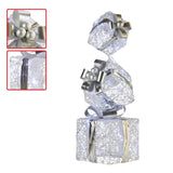 Christabelle 83cm Triple Christmas Silver Giftbox Stack Display with Lights 112_MHA516