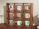 Coffee Tea Mug Storage Shelf, Wall Mounted Coffee Tea Cup Holders, Tea Cup and Saucer Display Rack, V1370-AZ4-16673