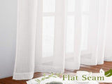 2 Pack White Sheer Linen Curtains, Grommet Light-Filtering Window Drapes for Bedroom and Living V1189-LC-AMZ-00227