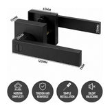 Matte Black Privacy Door Lever Handles with Keys, 2 Pack Heavy Duty Interior Door Lockset, V1181-HI011-2-BK-1