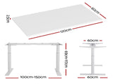 Artiss Standing Desk Motorised Electric Dual Motor 120CM White HASD-B-M10-WHDF-WHDB-120