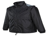 HUSKI STRATUS RAIN JACKET Waterproof Workwear Concealed Hood Windproof Packable - Black V563-918032-STRATUS-BLK-4XL