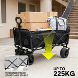 Foldable Camping Wagon 150L Portable Hand Trolley with All-Terrain Wheels and Tailgate For Outdoor V985-UTILITYWAGON
