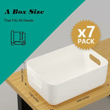 Plastic Storage Basket, 7 Pack Stackable Storage Baskets With Handles For Kitchen Shelf, Bathroom, V1188-MS-227-1172