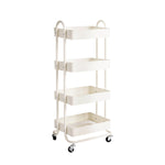 Levede 4 Tiers Kitchen Trolley Cart White HO0576-4-WH