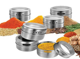 12 Magnetic Spice Jar Tins and Steel Plate - 150g Seasoning Storage Containers V238-SUPDZ-39963225227344
