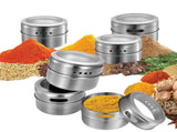 12 Magnetic Spice Jar Tins and Steel Plate - 150g Seasoning Storage Containers V238-SUPDZ-39963225227344