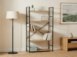 CARLA HOME 5 Tier Bookshelf - Industrial Display Shelf - Brown - Rustic - Steel - Living Room Office V178-36414