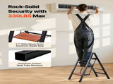 3 Step Ladder, Folding Step Stool with Wide Anti-Slip Pedal and Comfort Handgrip, Lightweight 150 kg V952-LHJHJTSB0000TIJOS001V0