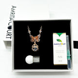 Gift Box - Butterfly Rose Gold Aroma Necklace Purify Oil Blend V760-GBAJ - 31