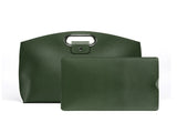 Green Elegant PU Leather Laptop Handbag & Sleeve - Protective and Stylish Laptop Case with V888-ELOSUNG21209