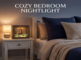 Coastal Lighthouse Sea Glass Shadow Box Night Light, Handmade Sea Glass Shadow Box with LED Warm V1366-AZ2-W-15291